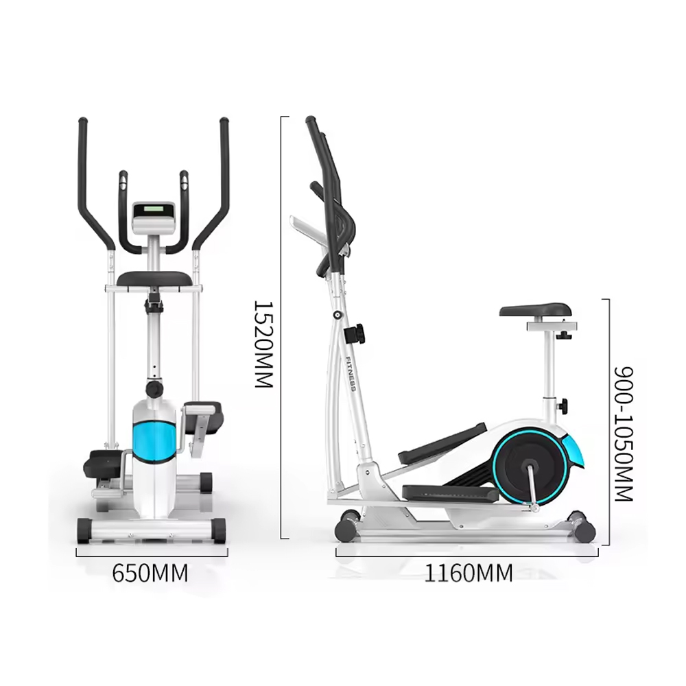 Home Gym Manual - Ręczny stalowy trenażer eliptyczny z siedziskiem,