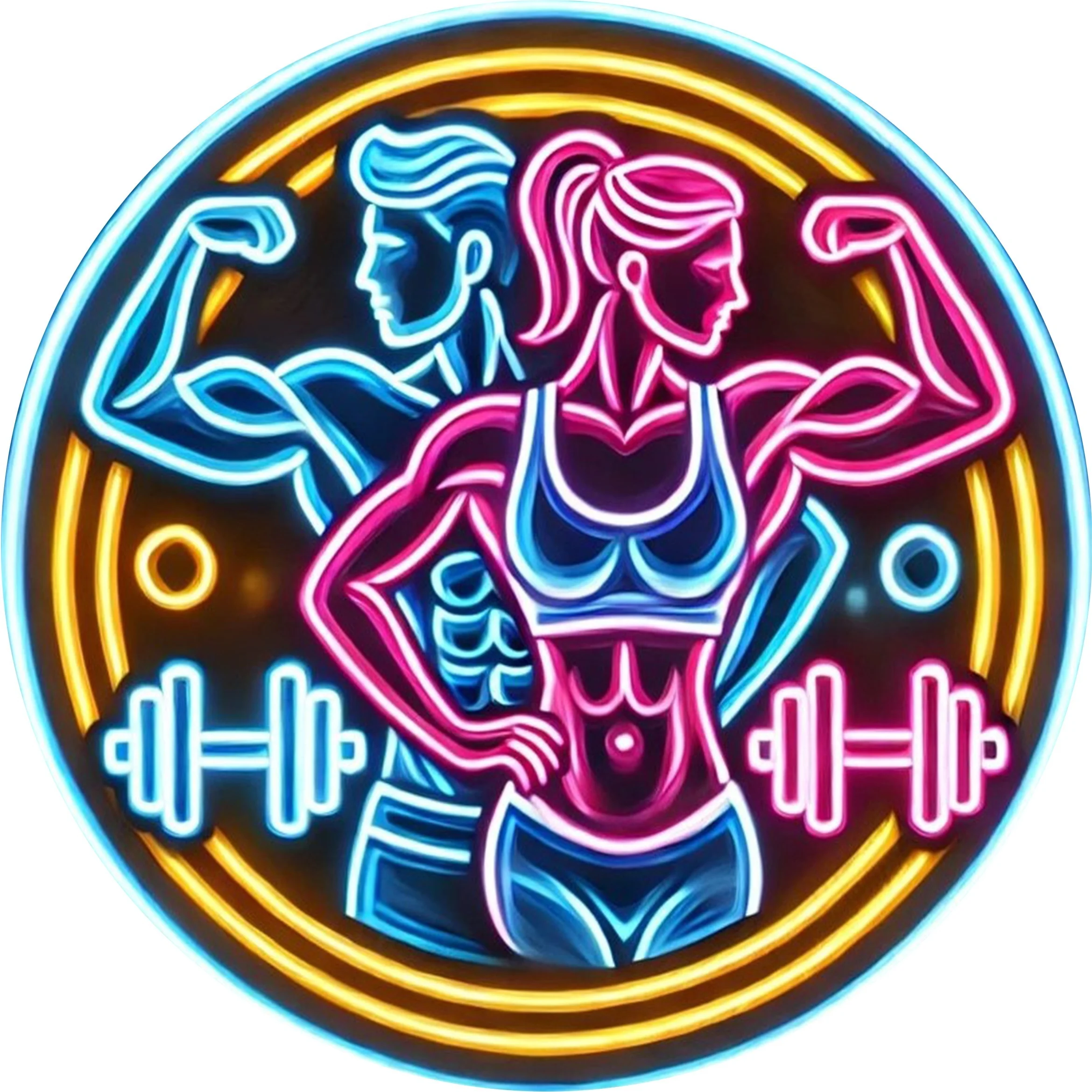 Home Gym Neon Sign - Metalowy Znak 2D Siłownia Fitness Neonowy