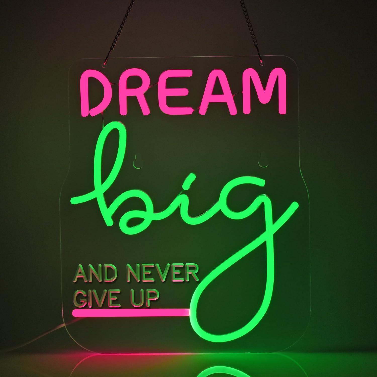 Home Gym Neon Sign - Neonowy Znak Dream Big, Motywacyjne Lampy