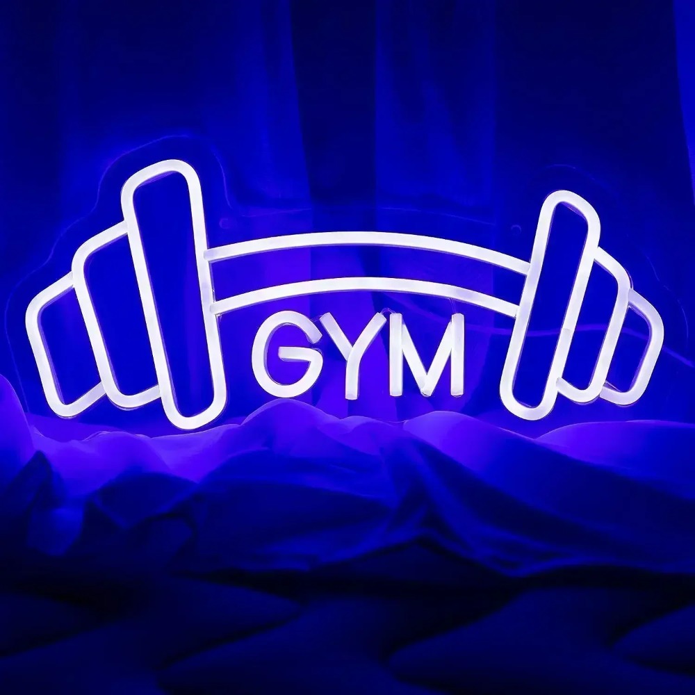 Home Gym Neon Sign - Neonowy znak na siłownię w kształcie