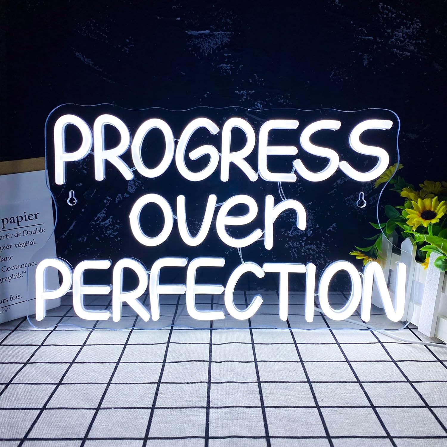 Neon LED „Postęp zamiast perfe – Home Gym Neon Sign recenzja i cena
