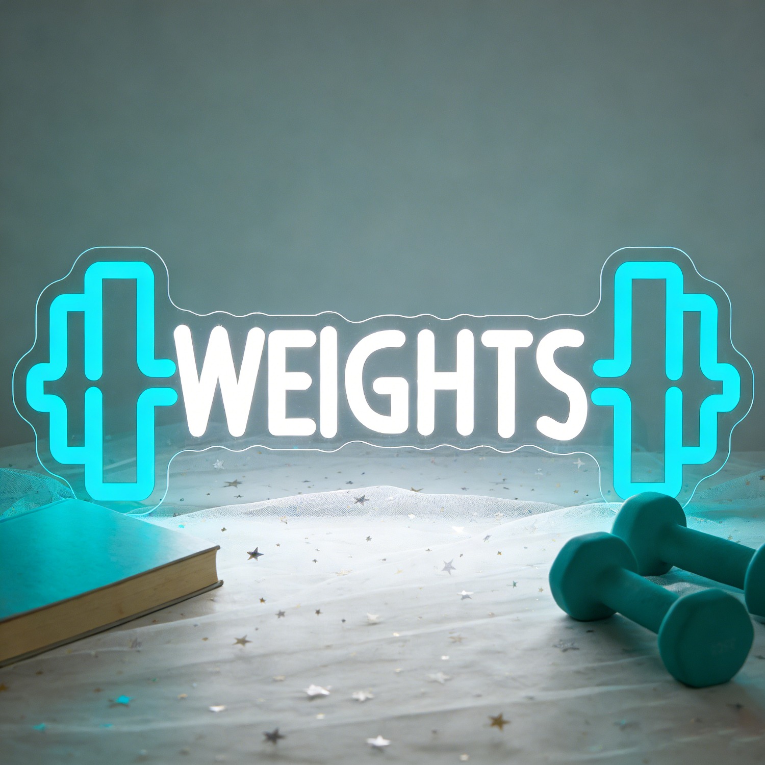 Neonowy znak LED z hantlami, d – Home Gym Neon Sign recenzja i cena