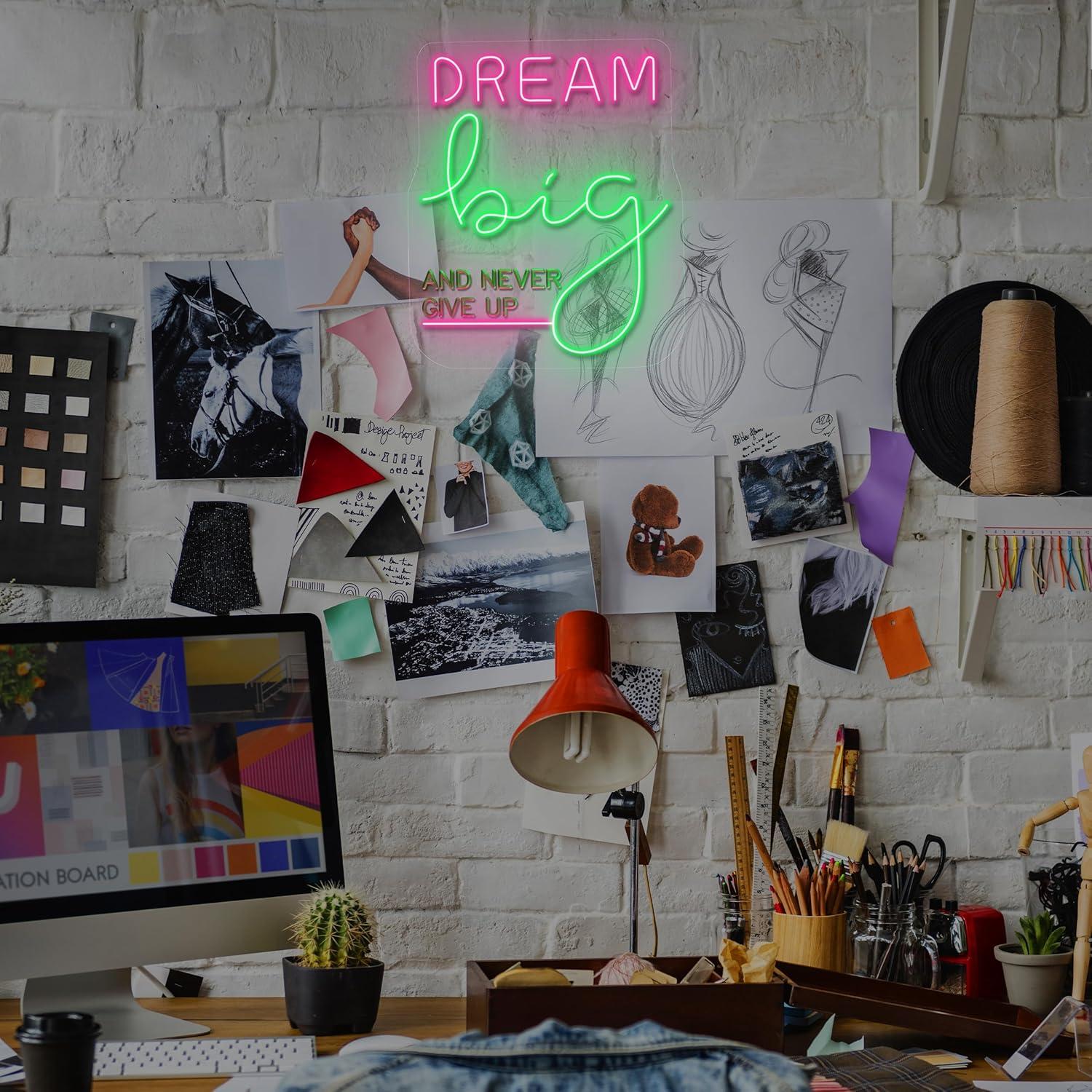 Neonowy Znak Dream Big, Motywa – Home Gym Neon Sign recenzja i cena