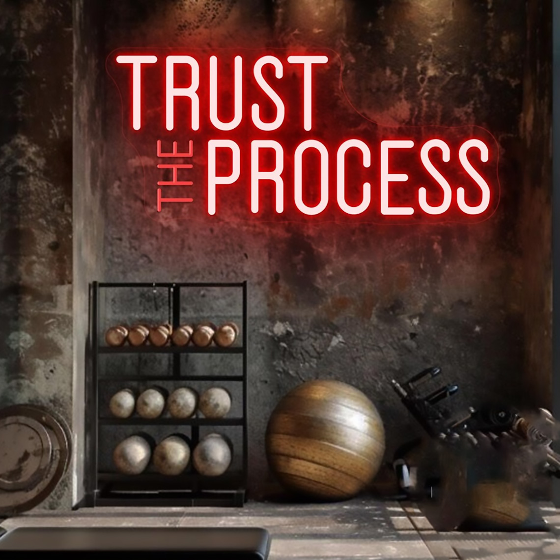 Neonowy Znak Trust The Process – Home Gym Neon Sign recenzja i cena