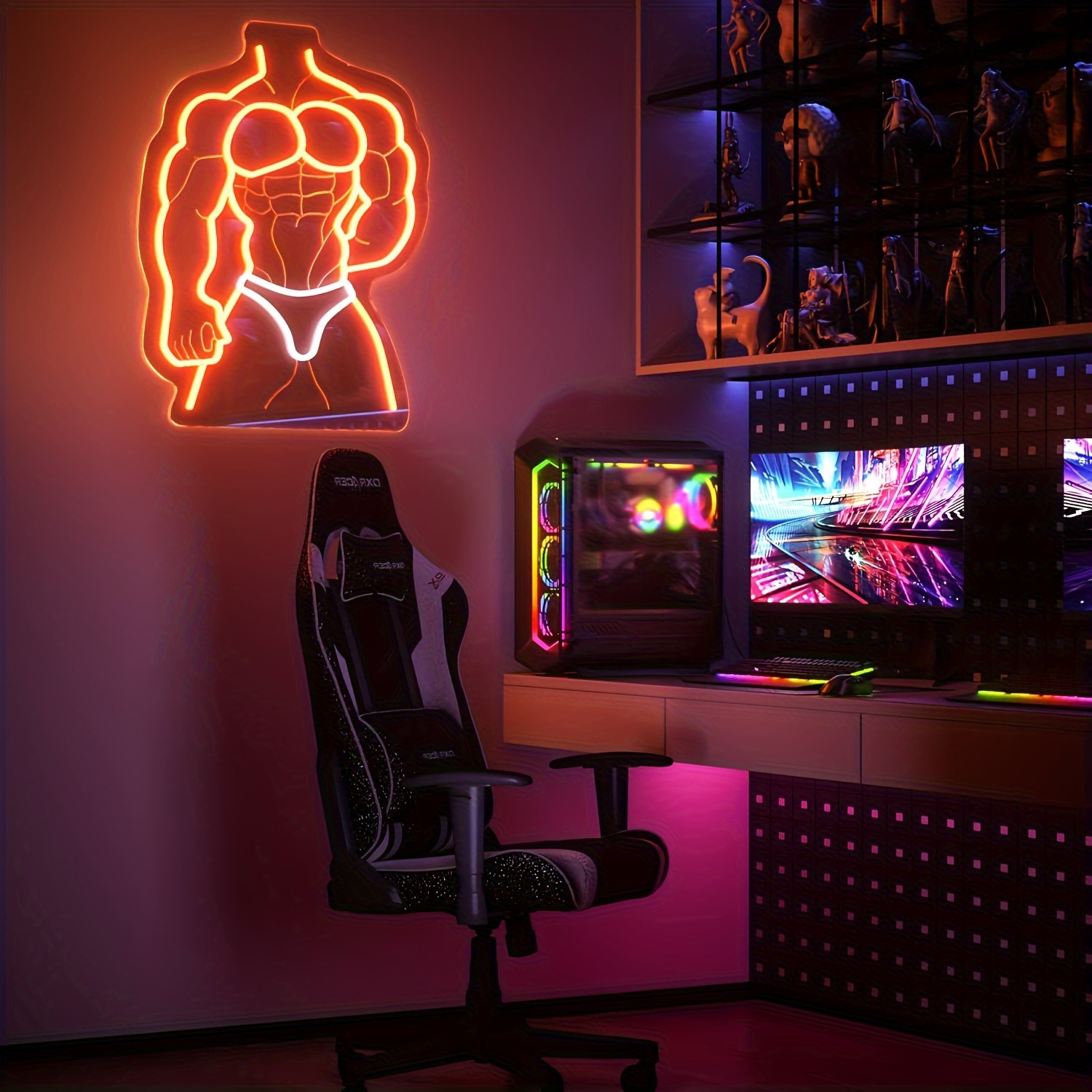 Neonowy znak Muscle Man, pomar – Home Gym Neon Sign recenzja i cena