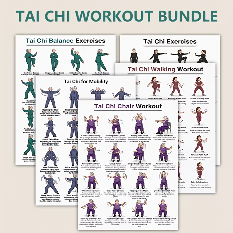 5 sztuk arkuszy ćwiczeń Tai Ch – Home Gym Routine recenzja i cena