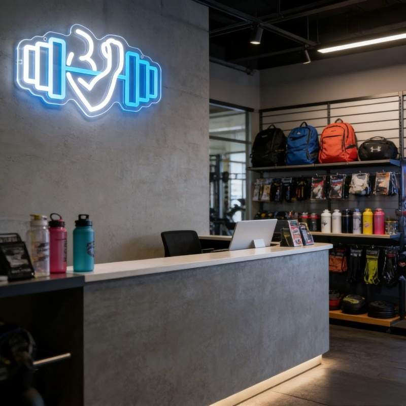 Neonowy znak LED z bicepsami i – Home Gym Neon Sign recenzja i cena