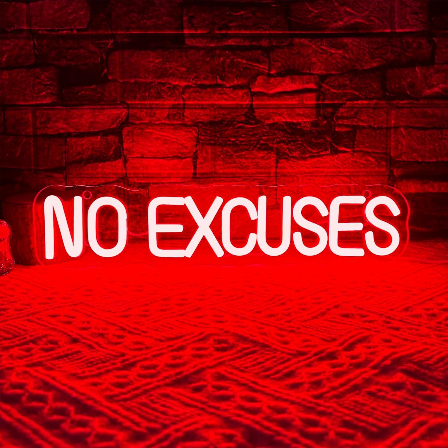 Neonowy Znak Bez Wymówek, Ście – Home Gym Neon Sign recenzja i cena